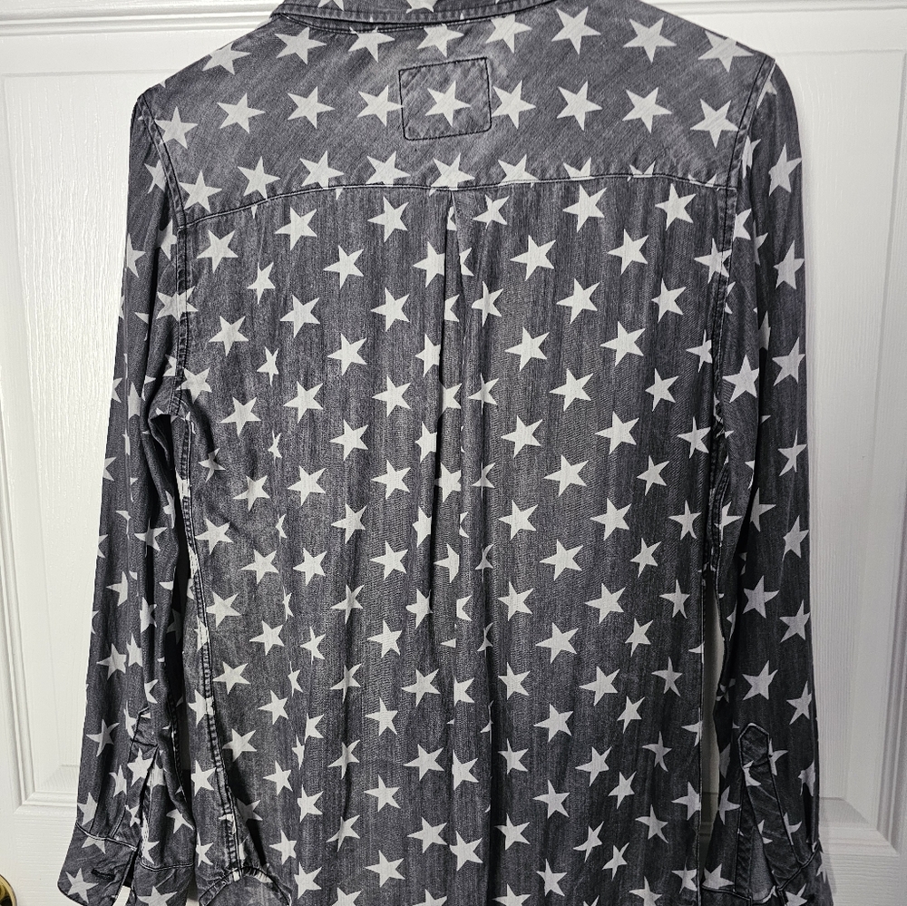 Rails Gray Star Button Down Shirt - image 4